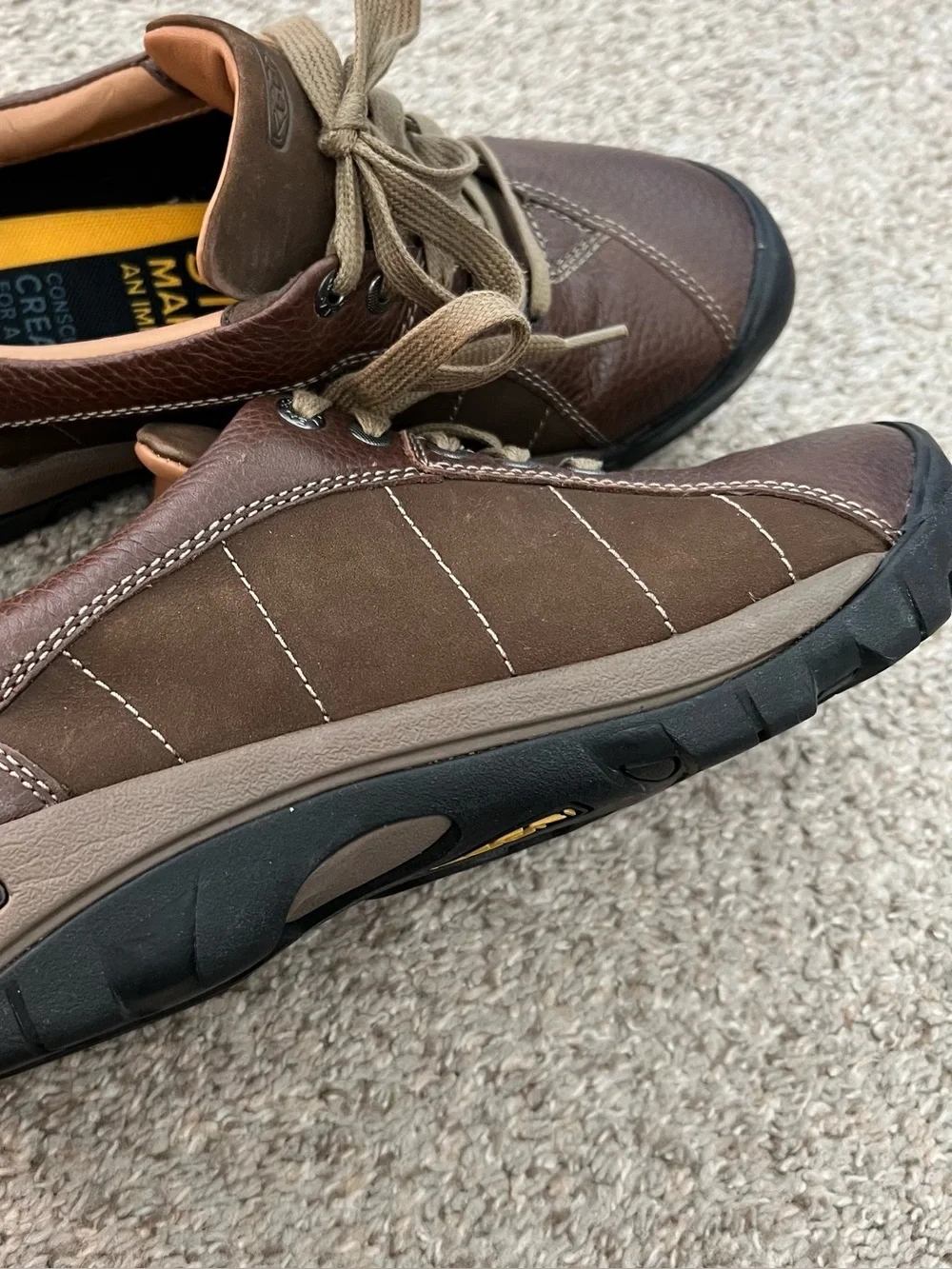 KEEN Men's Brown Casual Leather Lace-Up Shoes Size 11